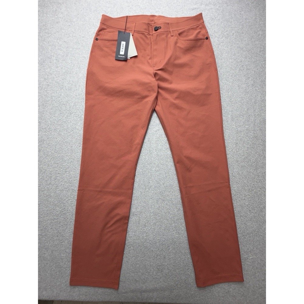 Public Rec Workday Pant 2.0 Mens 34x34 Rust Orange Straight Leg Stretch NWT